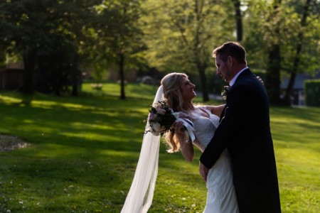 Bride & Groom Photo at The Clockbarn